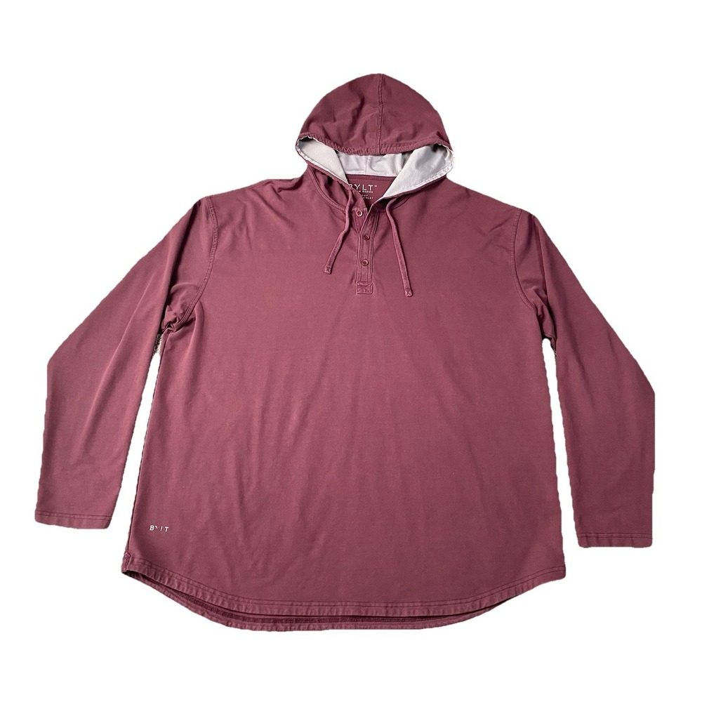 Bylt Hoodie Men's 3X-Large Maroon Drop Cut Henley Lux Long Sleeve Golf Hiking